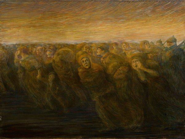 Gaetano Previati, Gli orrori della guerra-L’esodo, 1917, olio su tela. Collezione Isolabella