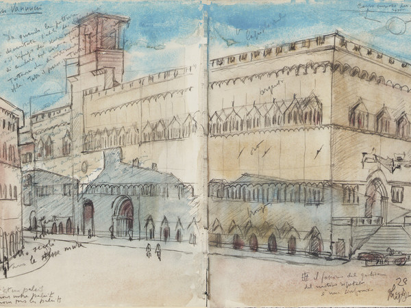 Disegno di Anselmo Bucci, Corso Vannucci, Perugia