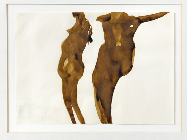 Joseph Beuys, <em>Zwei Frauen</em>, 1955, Matita, acquerello, tempera e cloruro di ferro su carta, Immagine 21 × 29,5 cm, Cornice 41 × 50 × 3 cm