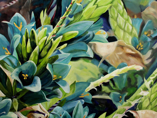 Gabrielle Bill, <em>Tresco Flowers</em>, 2022,  90 × 90 cm<br />