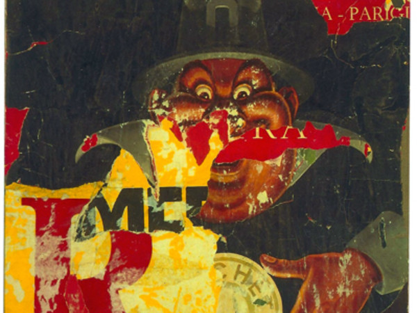 Mimmo Rotella, Le cachet, 1960, décollage su tela, cm 88x81, collezione privata