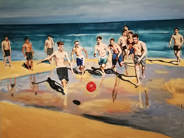 Linda Randazzo, Supersantos, 2019, olio su tela, 185x210 cm.