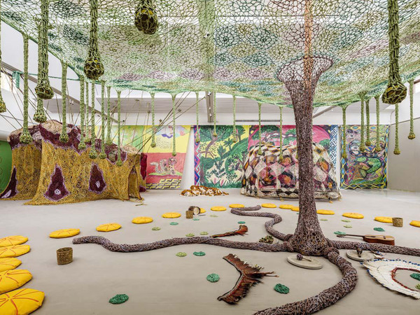 Ernesto Neto, Installation view, Rui Ni / Voices of the Forest, Kunsten Museum of Modern Art Aalborg, Aalborg, Denmark, 2016 I Ph. Anders Sune Berg