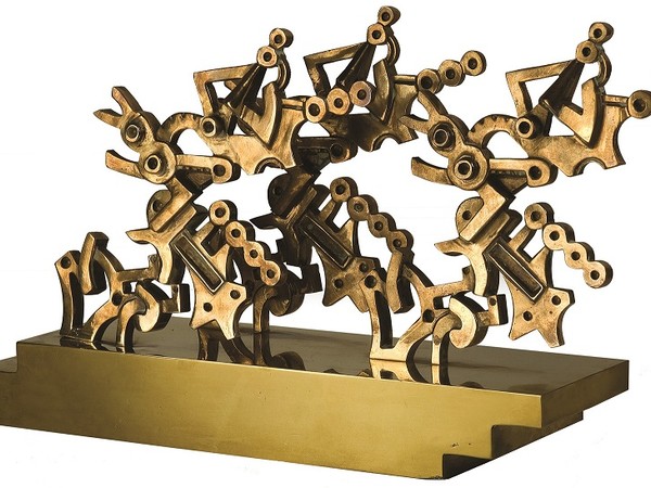 Umberto Mastroianni, Kermesse, scultura in bronzo, 1987, cm. 39x21x0,8