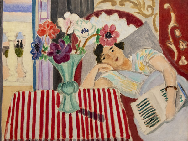 Henri Matisse, Donna e anemoni (Femme et anémones), 1920-1921, olio su tela, 56x70,5 cm. Torino, Pinacoteca Agnelli