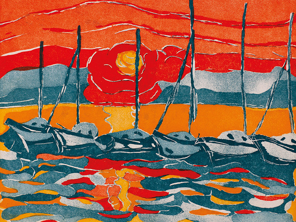 Gianna Lampe, Tramonto, 1989, acquaforte acquatinta, cm. 50x70