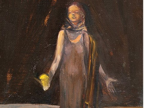 Brigitte Aubignac,<em> Marie Madeleine simplement, </em>1996, olio su tela, 12x10 cm.