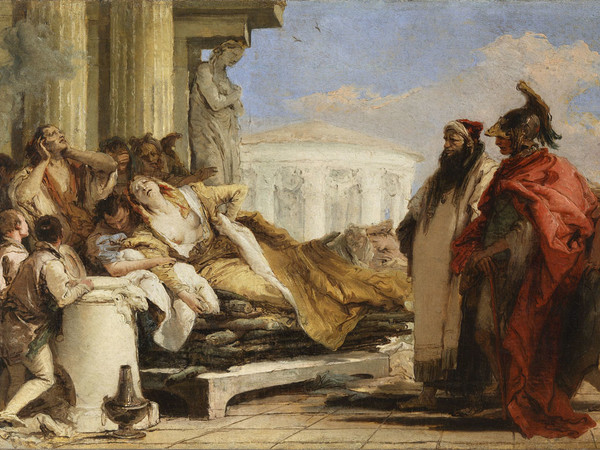 Giambattista Tiepolo, La morte di Didone, 1757-1760, olio su tela, 40x63 cm. Mosca, Museo Pushkin