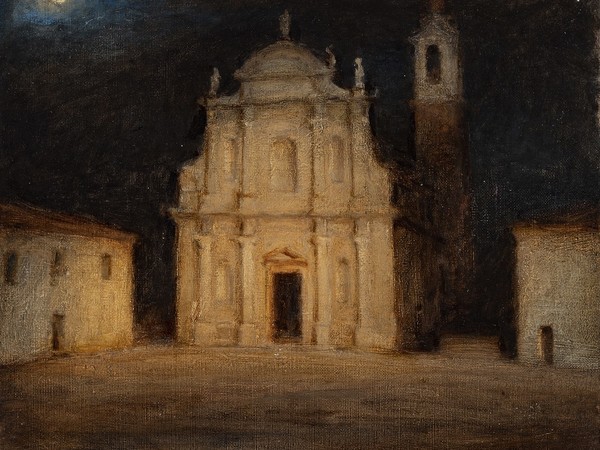 Aurelio Bulzatti, La Piazza di Ro, 1986. Fondazione Cavallini Sgarbi