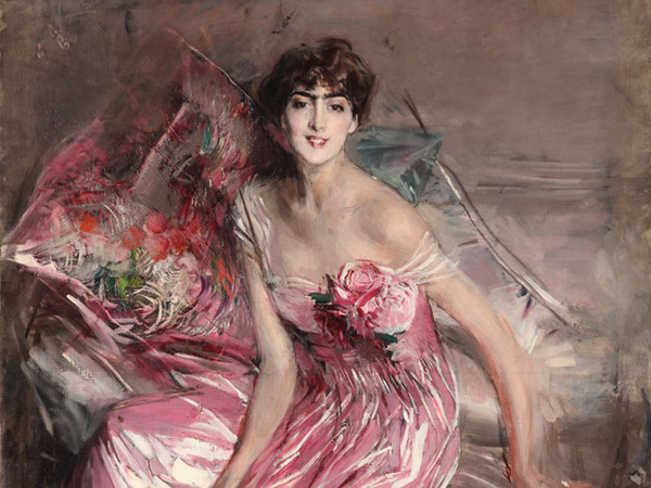 Giovanni Boldini, <em>La signora in rosa</em> <em>(Olivia Concha de Fontecilla)</em>, 1916, Olio su tela, 113 x 163 cm, Ferrara, Museo Giovanni Boldini