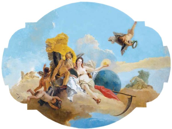 Giambattista Tiepolo, La Verità svelata dal tempo, 1744 circa, olio su tela, 254x340 cm. Vicenza, Musei Civici, Pinacoteca di Palazzo Chiericati. Restauro a cura di Fondazione Credito Bergamasco e Immobiliare Percassi