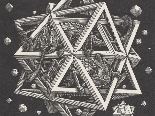 Maurits Cornelis Escher<em>, Stelle, </em>1948. Xilografia, 32x26 cm. Collezione Gemeentemuseum Den Haag <br />