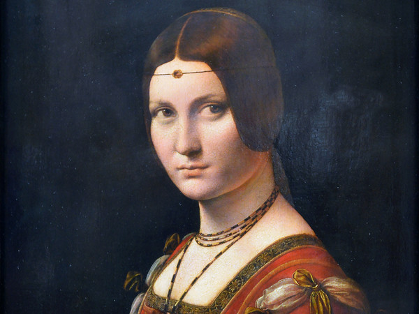 Leonardo da Vinci, Ritratto di dama (La Belle Ferronnière o “Presunto ritratto di Lucrezia Crivelli”), 1493-1495 circa, Olio su tavola di noce, 45 x 63 cm, Parigi, Musée du Louvre, Département des Peintures, Collezione dell’Imperatore Francesco I | Foto: Livioandronico2013, via Wikimedia Creative Commons