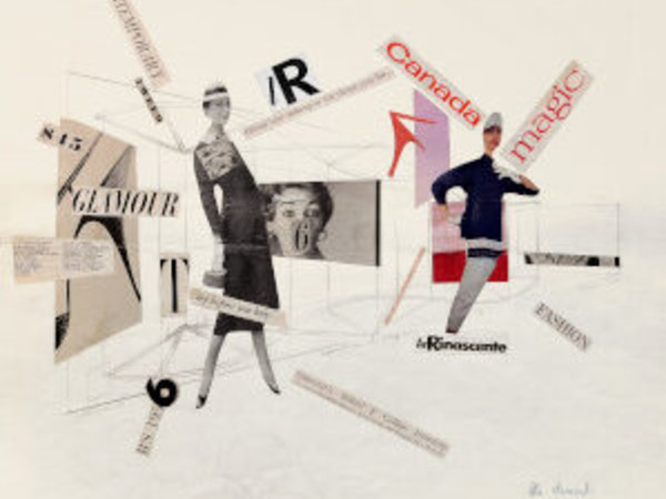 <span>Roberto Sambonet, </span><em>Bozzetto per l’allestimento della vetrina “Glamour. Apertura di stagione” de</em><span> La Rinascente, </span><span>1956 ca., </span><span>collage e matita su cartoncino. </span><span>Milano, Archivio Pittorico Roberto Sambonet</span>