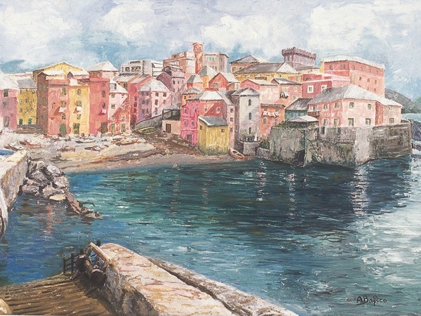 Aurora Bafico, Boccadasse, Veduta dal mare, 50x70 cm.