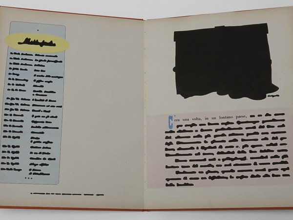 Emilio Isgrò, Libro cancellato,1969, inchiostro su testo, cm 39,5x5