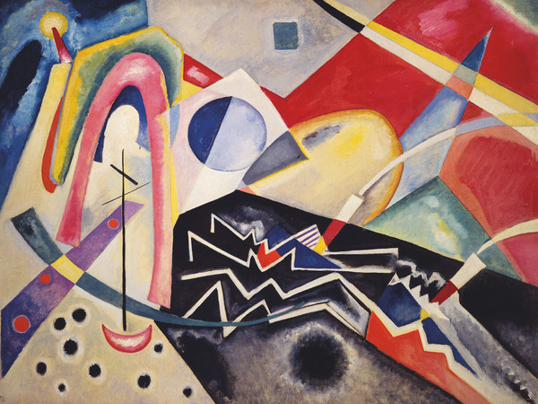 Vasilij Kandinskij, Zig zag bianchi, 1922. Olio su tela, 95 x 125 cm. Ca' Pesaro - Galleria Internazionale d'Arte Moderna, Venezia