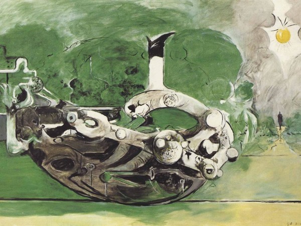 Graham Sutherland, Poised Form in a Landscape, 1969, olio su tela, 117x170 cm