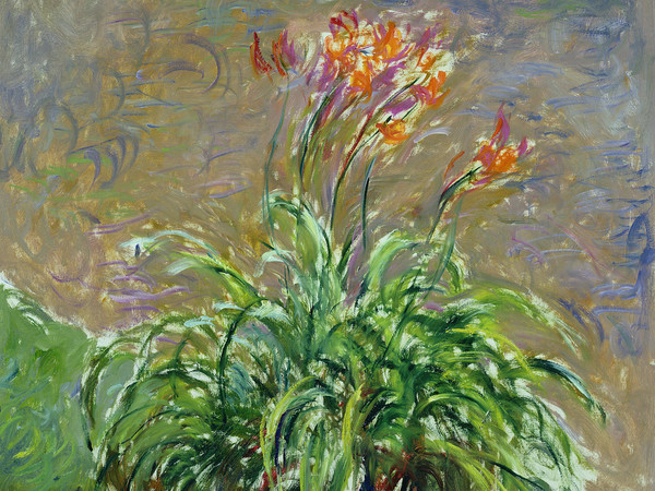 Claude Monet, Emerocallidi, 1914-1917 circa. Olio su tela, 150×140,5 cm. Parigi, Musée Marmottan Monet, lascito Michel Monet, 1966. Inv. 5097