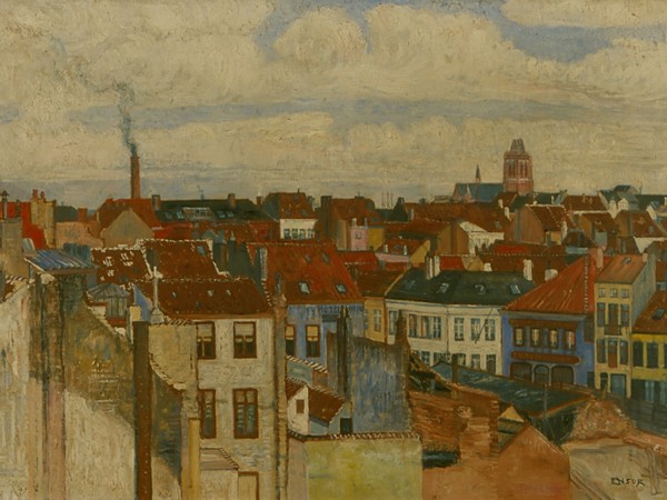 James Ensor, I tetti di Ostenda, 1901, Olio su tela, 48 × 73 cm, Ostenda, Mu.ZEE | Courtesy Visit Oostende talkie.be | © Toerisme Oostende