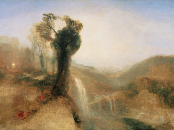 Joseph Mallord, William Turner, Paesaggio a Nepi, Lazio, con acquedotto e cascata, 1828, olio su tela, 150,2 x 249,2 cm