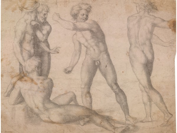 Baccio Bandinelli, Studio di nudi in combattimento, 1512. Matita nera, Londra, British Museum