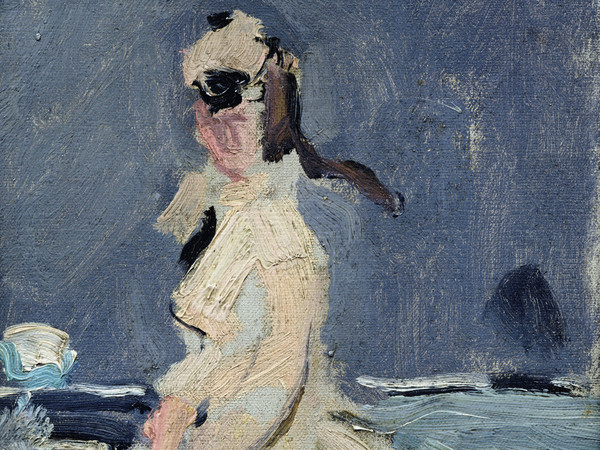 Claude Monet (1840 - 1926), Camille sulla spiaggia, 1870 Olio su tela, 30 x 15 cm, Parigi, Musée Marmottan Monet, lascito Michel Monet, 1966 Inv. 5038 | © Musée Marmottan Monet, Académie des Beaux-Arts, Paris