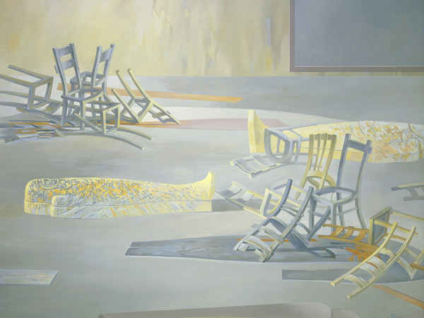 Fabrizio Clerici, La XXV ora, 1968, Olio su tavola, 128 × 180 cm