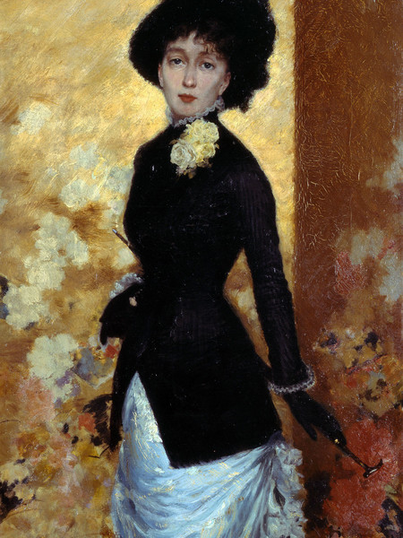 Giuseppe De Nittis, Figura di donna, 1880, Olio su tela, cm. 79x38, Barletta, Pinacoteca Giuseppe De Nittis