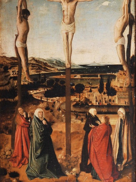 Antonello da Messina, Crocifissione, 1465-1470 ca, tempera e olio su tavola, cm 39x23,2