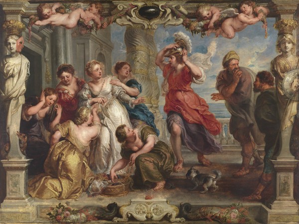 Pieter Paul Rubens, <em>Achille scoperto da Ulisse tra le figlie di Licomede</em>, 1630, olio su tavola, 107,5 x 145,5 cm. Madrid, Museo Nacional del Prado