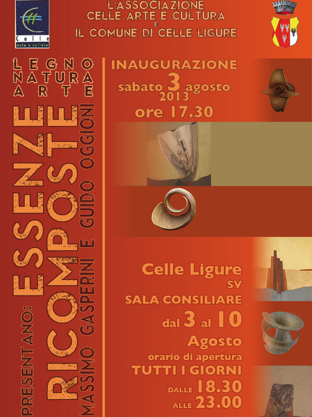 Massimo Gasperini, Guido Oggioni, Legno Natura Arte. Essenze ricomposte, Sala Consiliare Comunale, Celle Ligure (SV)