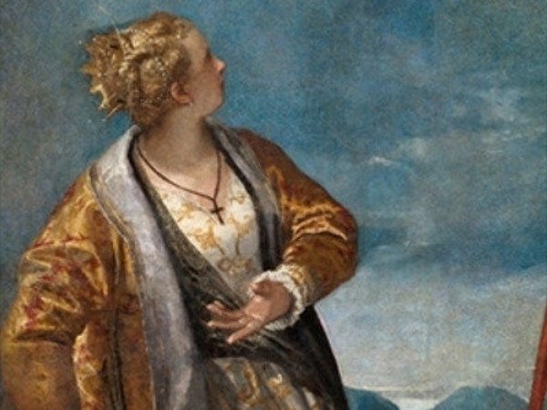 Paolo Veronese. Madonna col Bambino in gloria tra Santa Caterina d'Alessandria e Sant'Orsola con committente