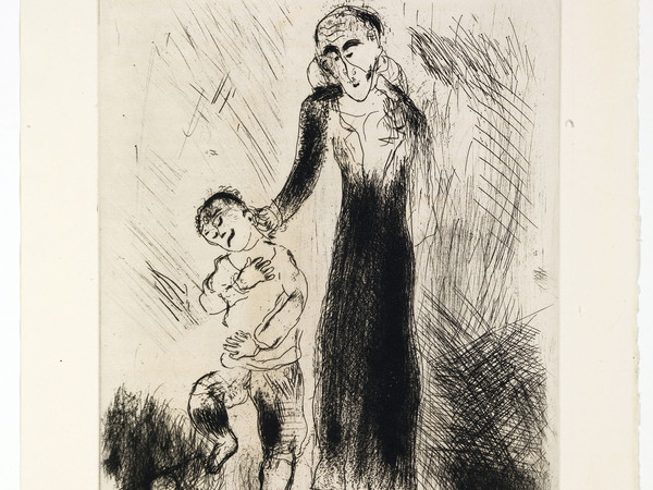 Marc Chagall, Il padre Cìcikov lo castiga, da Le anime morte, mm 277 x 208