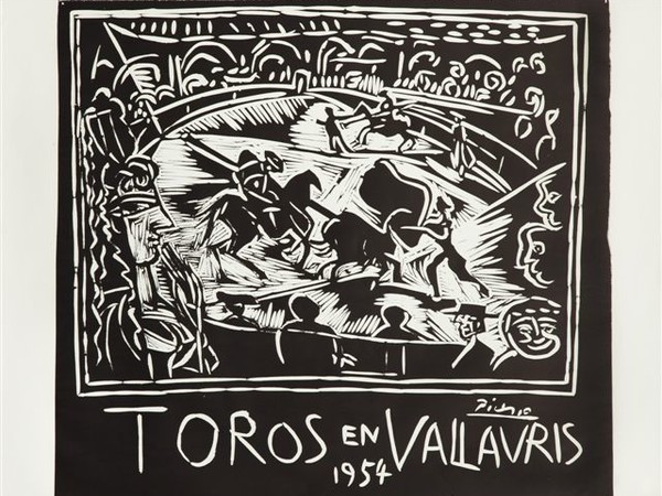 Pablo Picasso, Bulls in Vallauris 1954, 1954 linografia stampata in nero, only state, 756x960 mm. Kunstmuseum Pablo Picasso Münster 