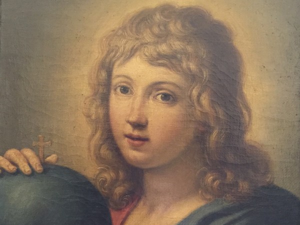 Elisabetta Sirani (Bologna 1638 - 1665), Salvator mundi, 1658, Olio su tela, 41.3 x 49.8 cm, Provenienza: Mercato antiquario, Bologna, 2016