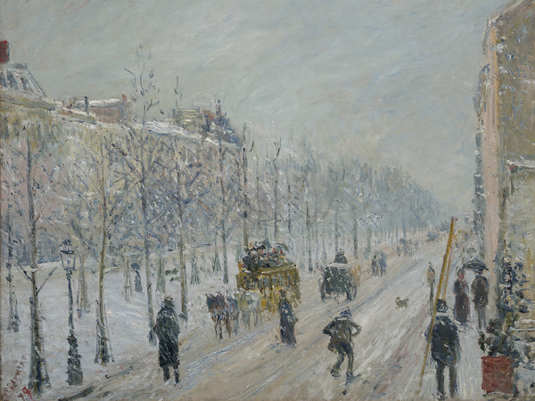 Camille Pissarro, <em>Boulevard esterni, effetto di neve</em>, 1879, Olio su tela, 54 x 65 cm, Parigi, Musée Marmottan Monet, Dono Eugènee Victorine Donop de Monchy, 1940 | © Musée Marmottan Monet, Paris / Bridgeman Images