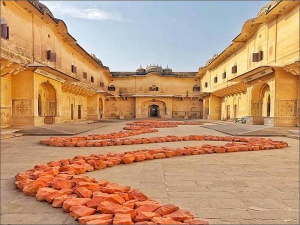 Richard Long, River of Stones, 2018, installed at The Sculpture park, Jaipur, India