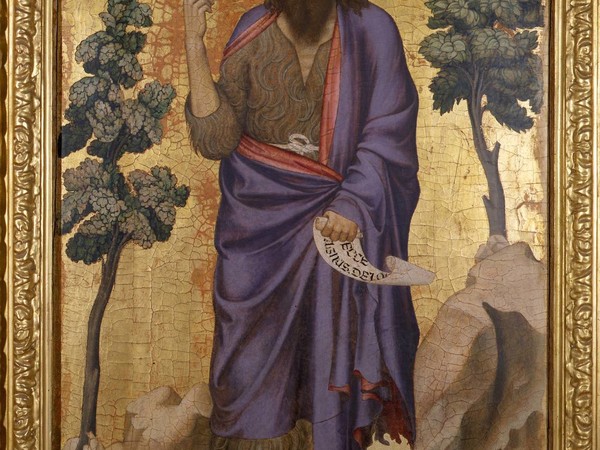Giovanni di Bonino, San Giovanni Battista, tempera su tavola. Ferrara, Pinacoteca Nazionale