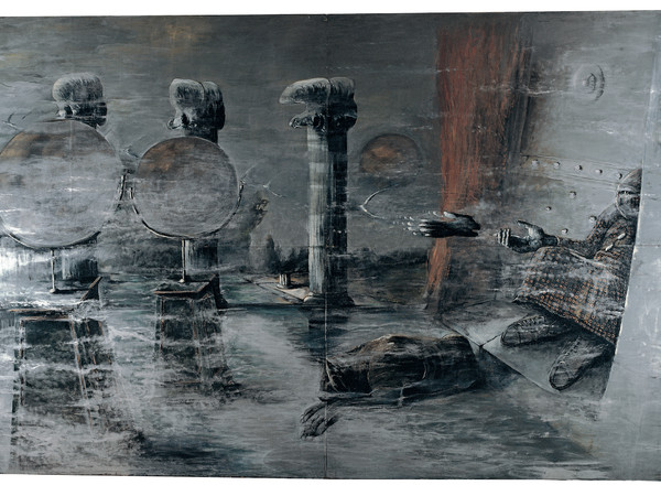 Sergio Vacchi, Perché il pianeta, 1975, cm. 300x460 