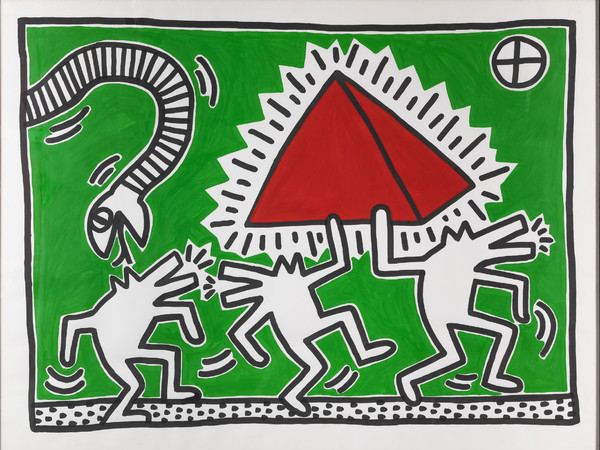 <span>Keith Haring, Untitled (Egypt), 1982, acrilico su carta, 100x130 cm. Milano, Collezione Consolandi </span>