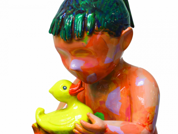 David Gerstein, Bathing baby, 2011, bronzo