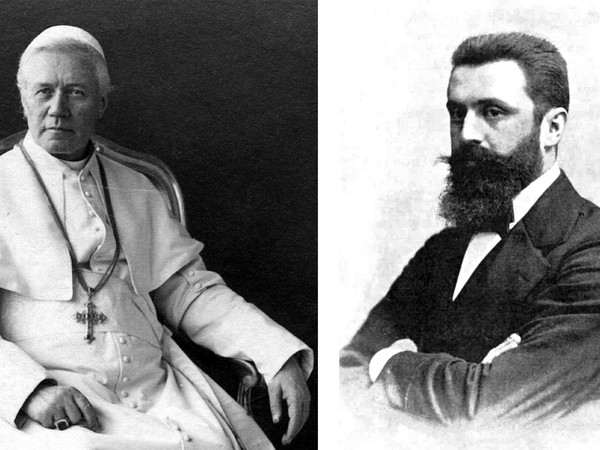 Ritratti di Theodor Herzl e Pio X