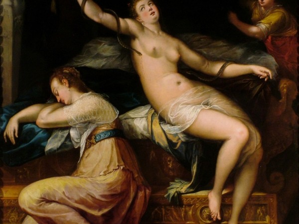 Denys Calvaert, (Anversa 1540 circa – Bologna 1619), La morte di Cleopatra, olio su tela
