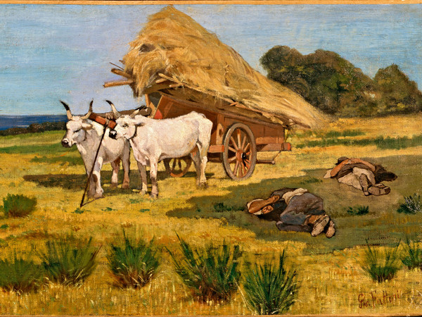 Giovanni Fattori, Riposo in Maremma, 1875 circa. Olio su tela, 35 x 72,5 cm 