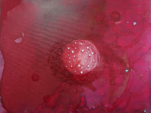 Antono Corbo, Infinito rosso,  2014, china a tinte su cartone intelato, 40x50 cm