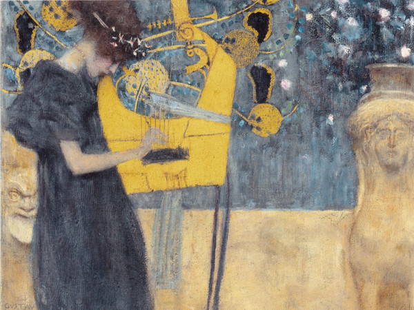 Gusatv Klimt, La Musica (Musik I), 1895, Olio su tela, 37 x 45 cm centimetri 37 x 45, Monaco, Neue Pinakothek, Bayerische Staatsgemaldesammlungen