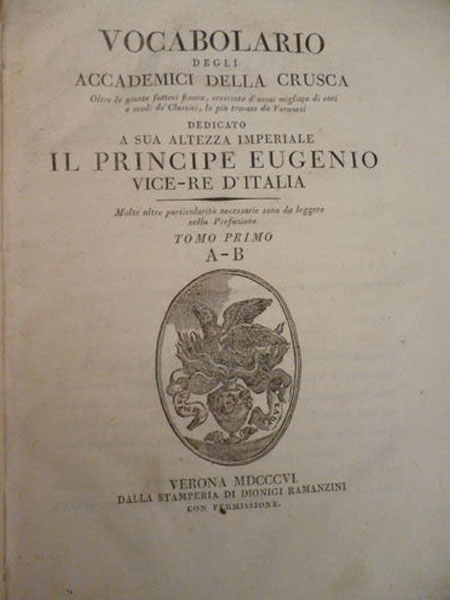 “Crusca veronese” con annotazioni di Tommaseo