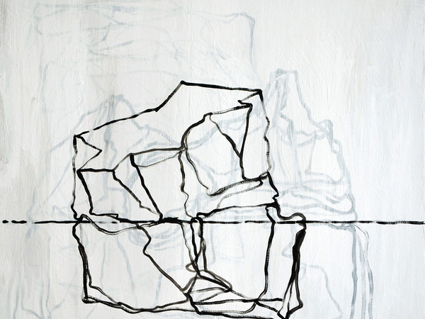 Sergio Sarra, Iceberg 2 (studio n. 1), 2017. Pittura acrilica su tavola, cm. 50x60