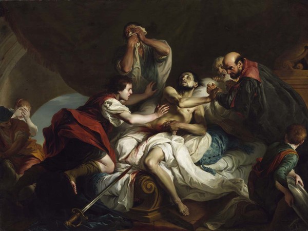 Giambettino Cignaroli, La morte di Catone, olio su tela. Budapest, Museo di Belle Arti